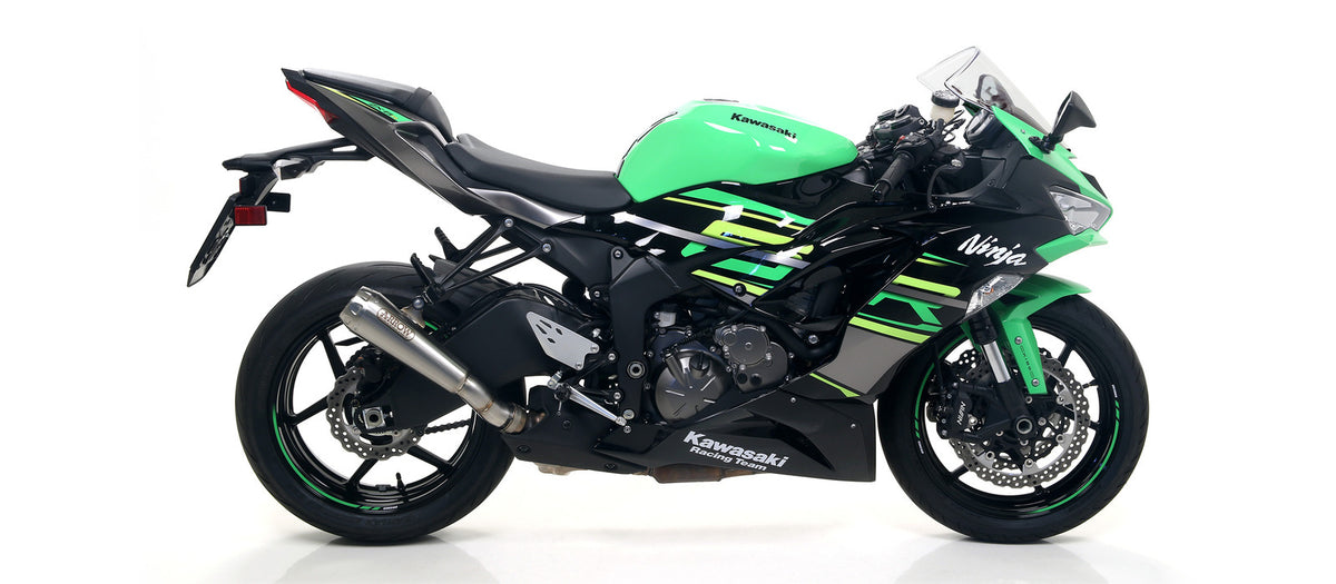Kawasaki Zx-6r 636 2019-2020 Arrow Link Pipe+racing Pro-race Titanium Exhaust Titanium End Cap - 71712MI71898PR - ARROW EXHAUSTS