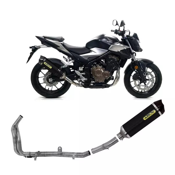 Arrow Honda CB 500 F Full System Exhaust 2019-2020 – Black Aluminium Racing Carbon