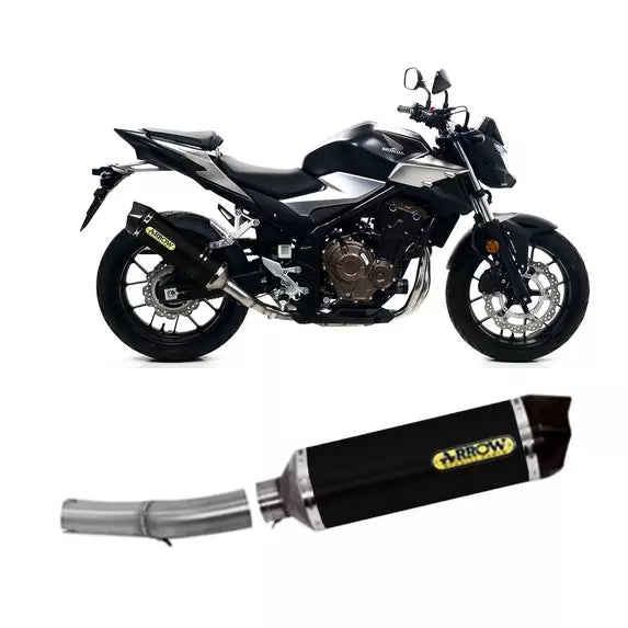 Arrow Honda CB 500 F Slip-On Exhaust 2019-2024 – Black Aluminium Road Approved Carbon