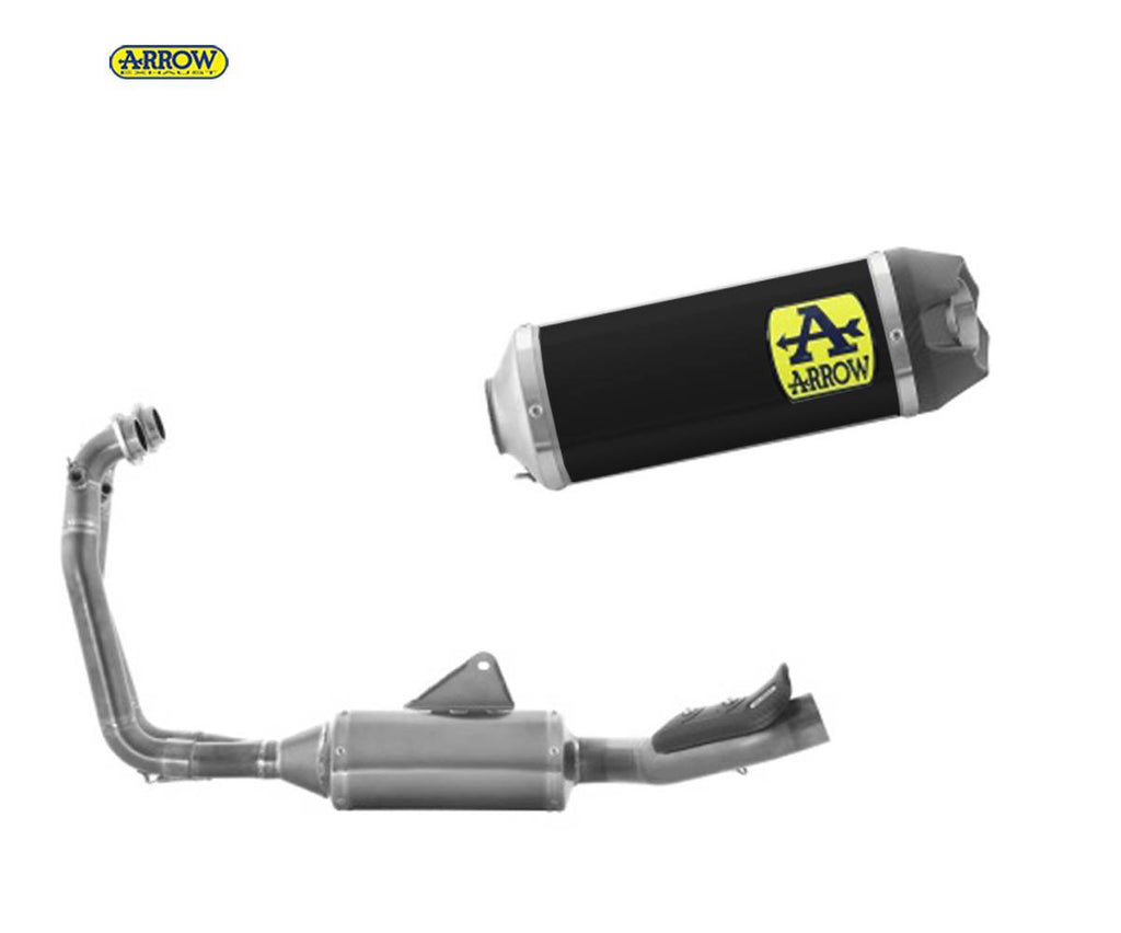Aprilia Rs 660 2020-2024 Full Exhaust Kat Arrow Indy Race Black Aluminum - 71755KZ71929AKN - ARROW EXHAUSTS
