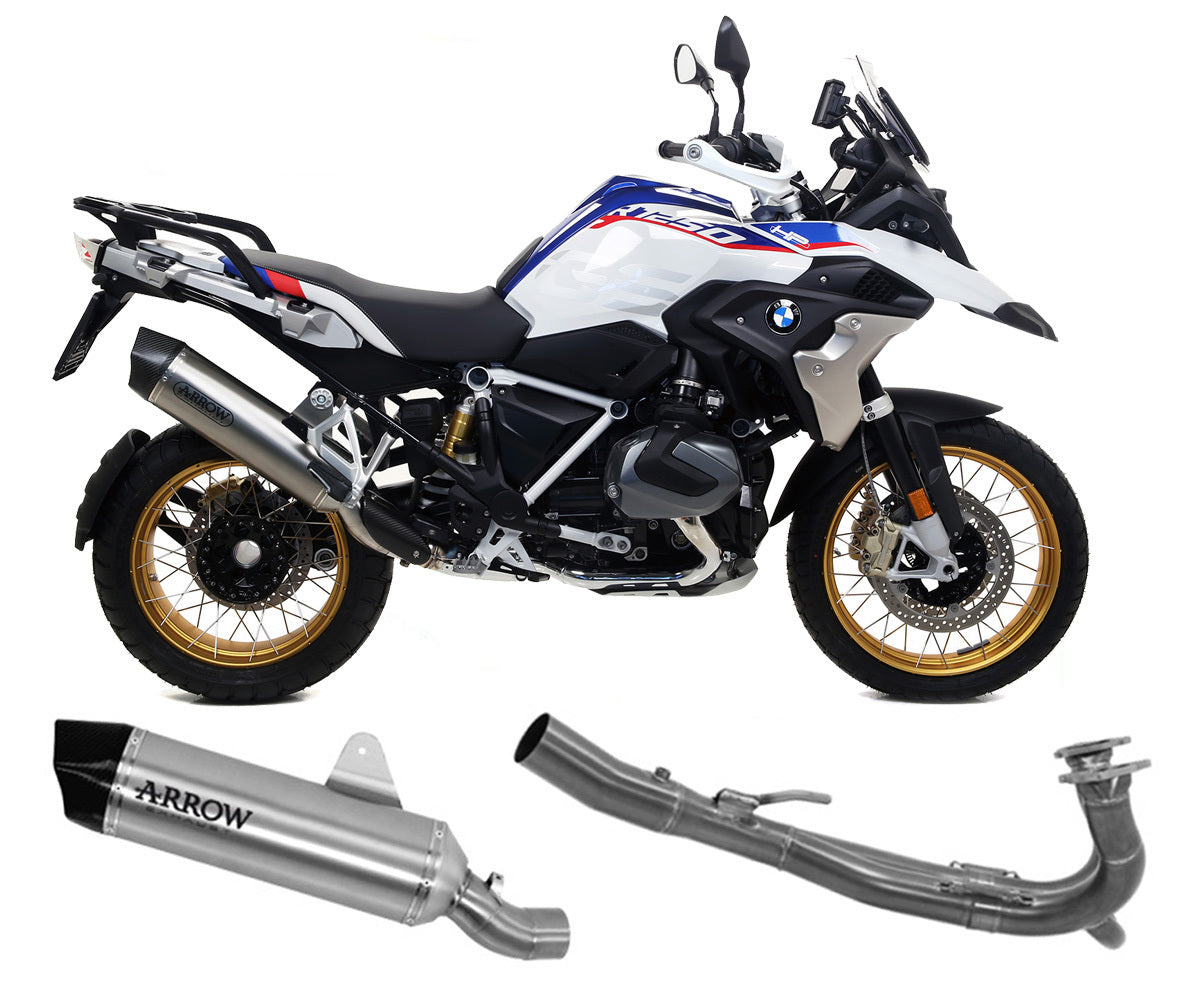 BMW R 1250 Gs 2019-2023 Arrow Maxi Race-tech Racing Aluminum/titanium Full System Exhaust Carbon End Cap - 71805AK71723MI - ARROW EXHAUSTS