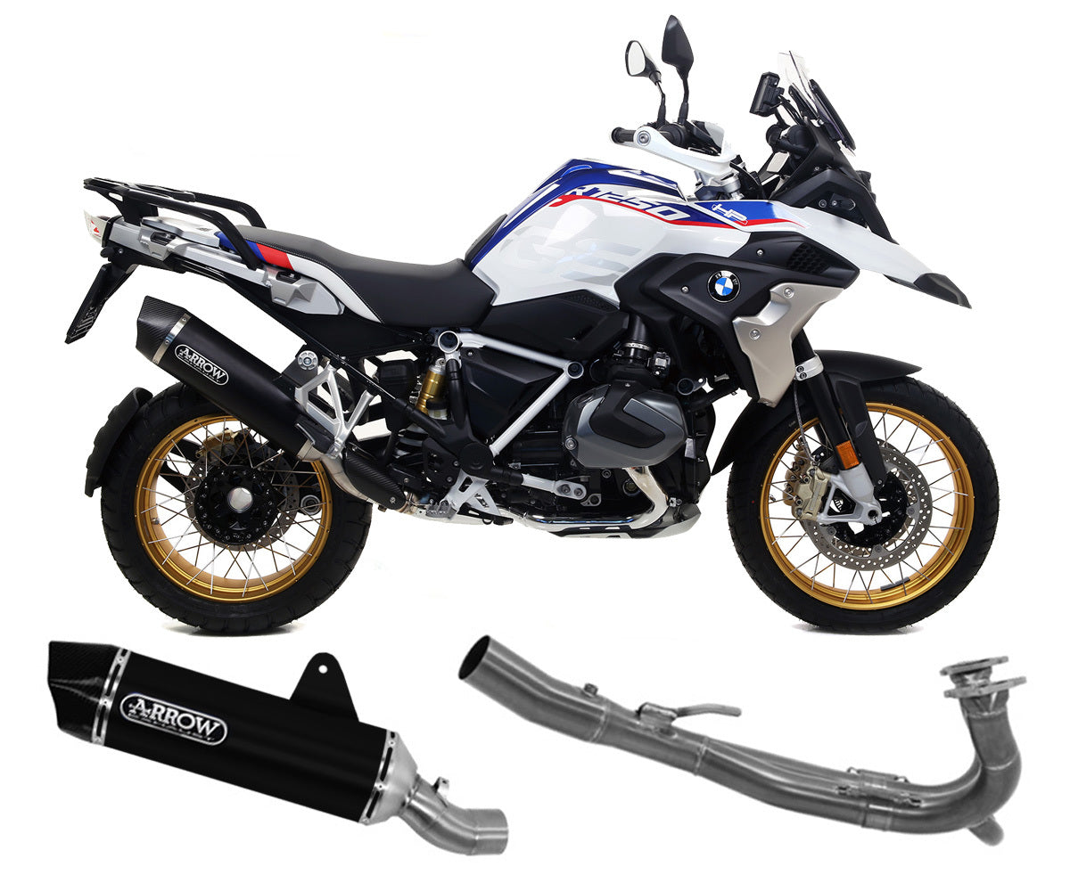 BMW R 1250 Gs 2019-2023 Arrow Maxi Race-tech Racing Dark Aluminum/steel Full System Exhaust Carbon End Cap - 71805AKN71722MI - ARROW EXHAUSTS