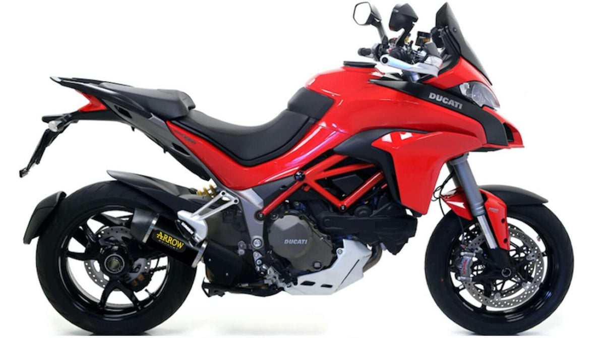 Ducati Multistrada 1200 S 2015-2020 Exhaust Arrow Indy Race Aluminium Black - 71832AKN - ARROW EXHAUSTS