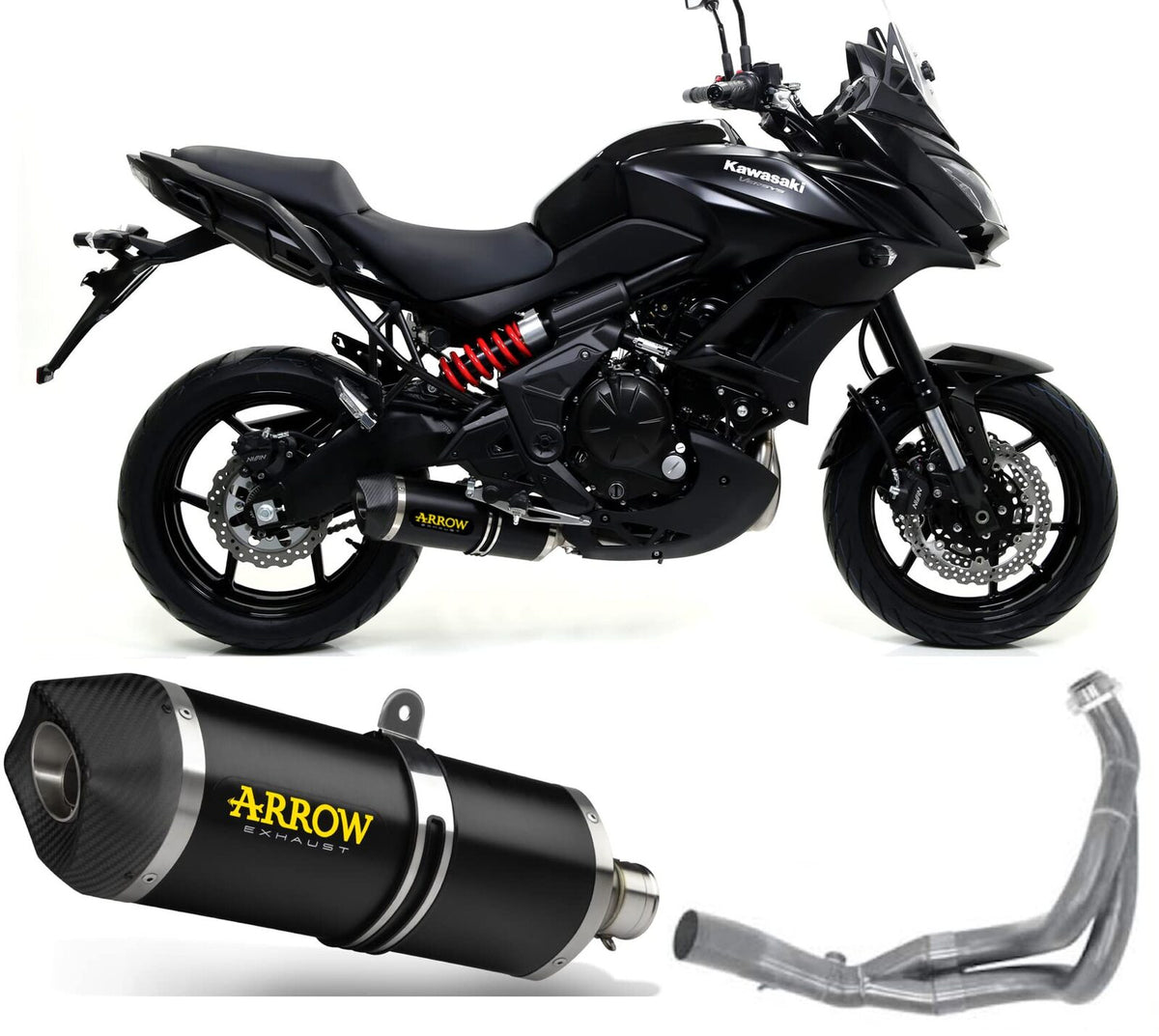 Kawasaki Z 650 2017-2021 Full Exhaust Arrow Race Tech Akn Aluminium Black - 71854AKN71659MI - ARROW EXHAUSTS