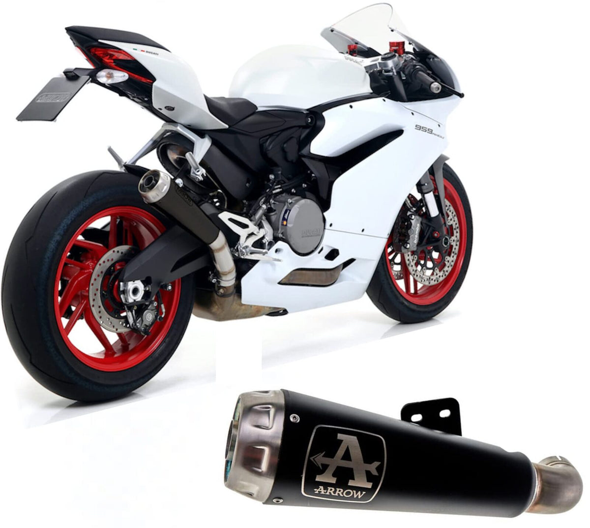 Ducati Panigale 959 2016-2020 Exhaust Arrow Pro Race Nichrom Black - 71880PRN - ARROW EXHAUSTS