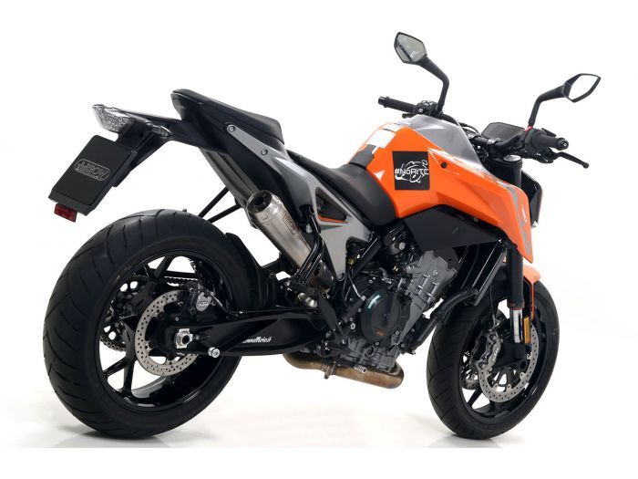 KTM 890 Duke R 2020-2023 Exhaust Muffler + Link Pipe Nokat Arrow Pro Race Steel Cap Nichrom - 71890PRI71719MI - ARROW EXHAUSTS