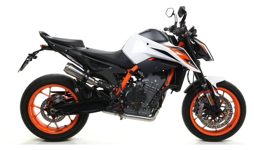 KTM 890 Duke R 2020-2023 Exhaust Muffler + Link Pipe Nokat Arrow Pro Race Steel Cap Nichrom - 71890PRI71719MI - ARROW EXHAUSTS