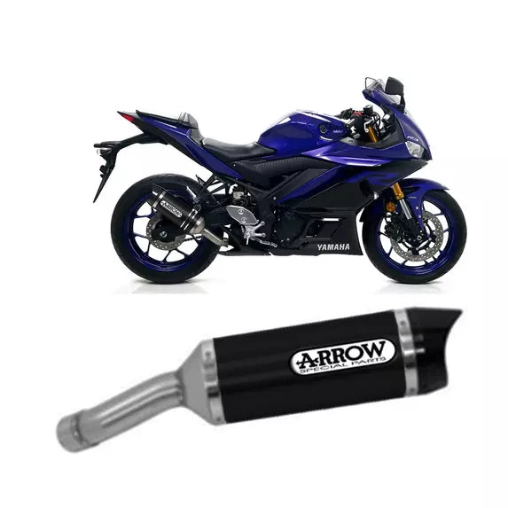 Arrow Yamaha Yzf R3 Slip-On Exhaust 2019-2020 – Thunder Black Aluminium