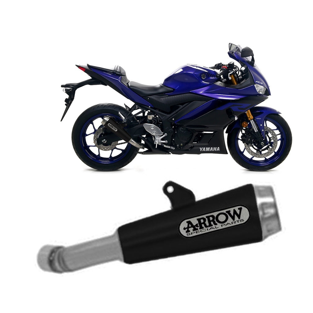 Yamaha YZF R3 2019-2020 Exhaust Arrow Nichrom Black Pro Race Tail Pipe Steel - 71894PRN - ARROW EXHAUSTS