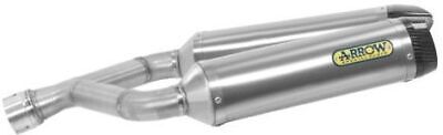 Aprilia Dorsoduro 750 2009-2017 Arrow Link Pipe 1:2+approved Street Thunder Aluminum Exhausts Carbon End Cap - 71907AK - ARROW EXHAUSTS