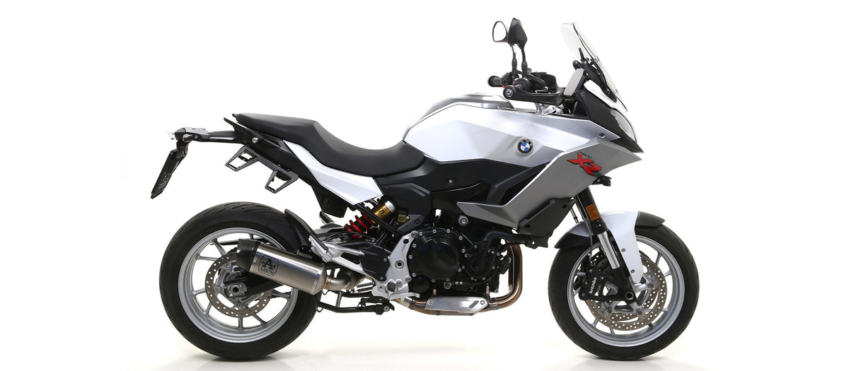 BMW F 900 Xr 2020-2024 Arrow Link Pipe+racing Indy Race Aluminum Exhaust Carbon End Cap - 71915AK71729MI - ARROW EXHAUSTS