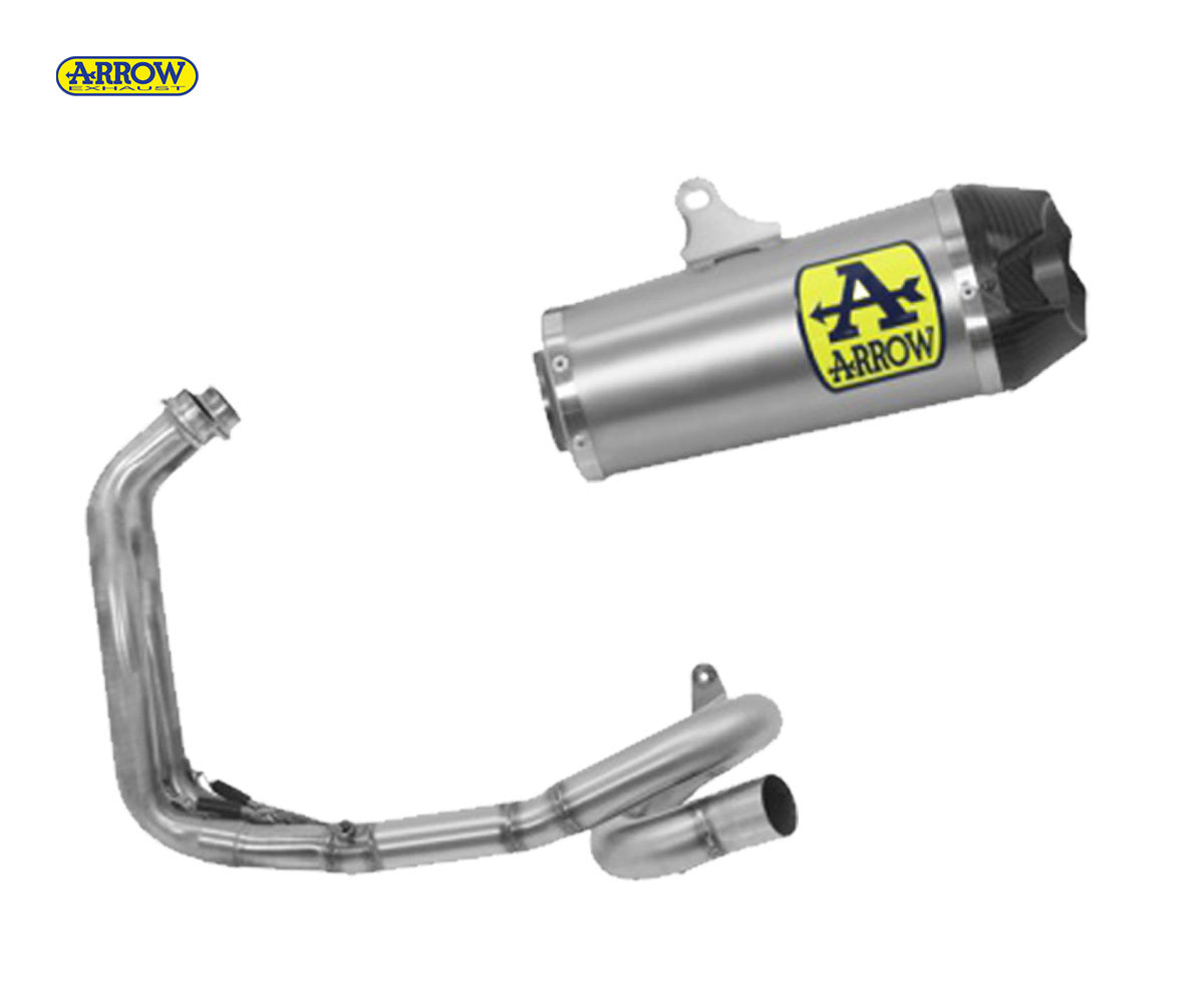 Yamaha Mt-07 2021-2022 Full Exhaust Arrow Works Carbon End Cap Titanium - 71920PK71735MI - ARROW EXHAUSTS