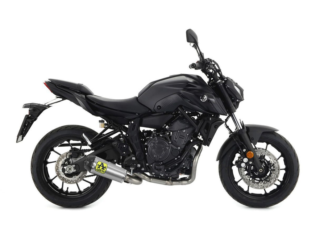 Yamaha Mt-07 2021-2022 Full Exhaust Arrow Works Carbon End Cap Titanium - 71920PK71735MI - ARROW EXHAUSTS