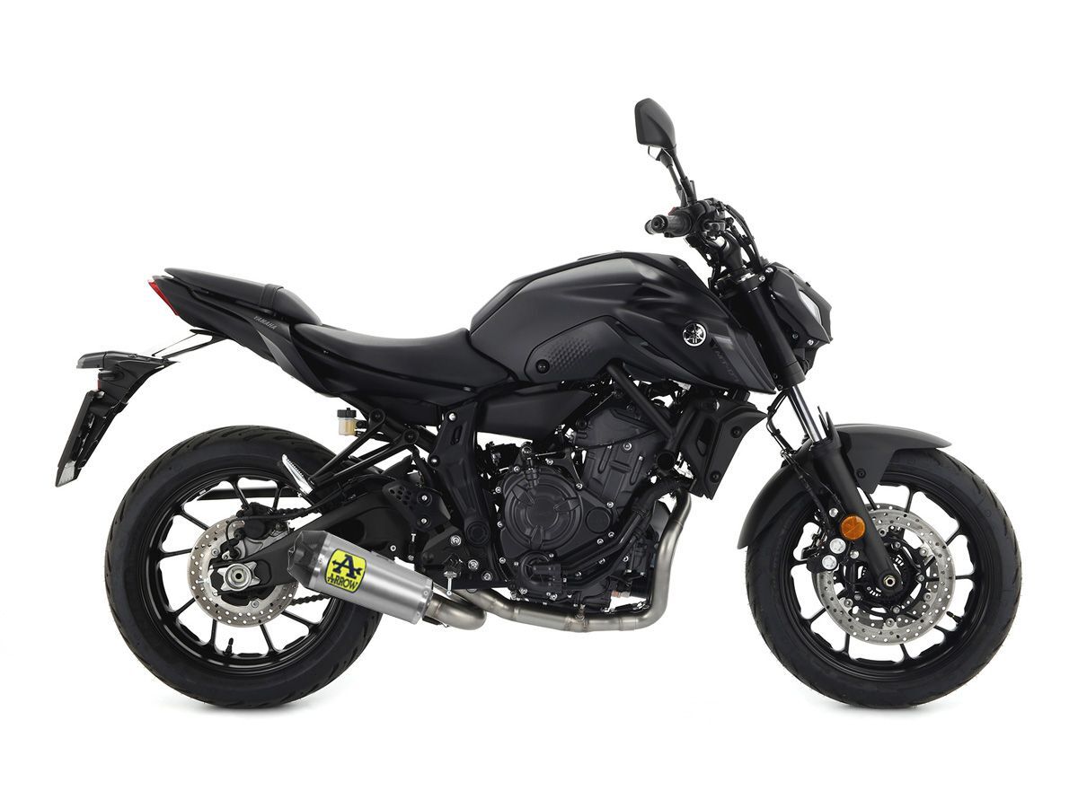 Yamaha Mt-07 2021-2022 Full Exhaust Arrow Works Carbon End Cap Titanium - 71920PK71735MI - ARROW EXHAUSTS