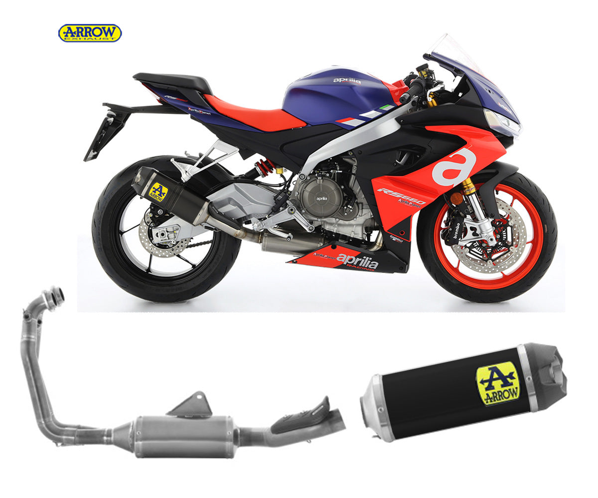Aprilia Tuono 660 2021-2024 Full Exhaust Arrow Indy Race Racing Black Aluminum - 71929AKN71755MI - ARROW EXHAUSTS