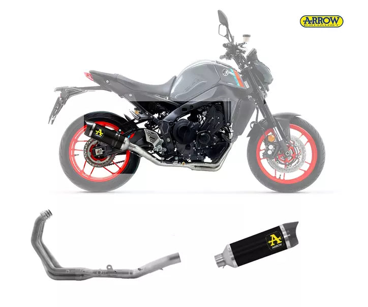 Arrow Yamaha MT-09 Full System Exhaust 2021-2023 – Thunder Black Aluminium Catalytic Road Approved