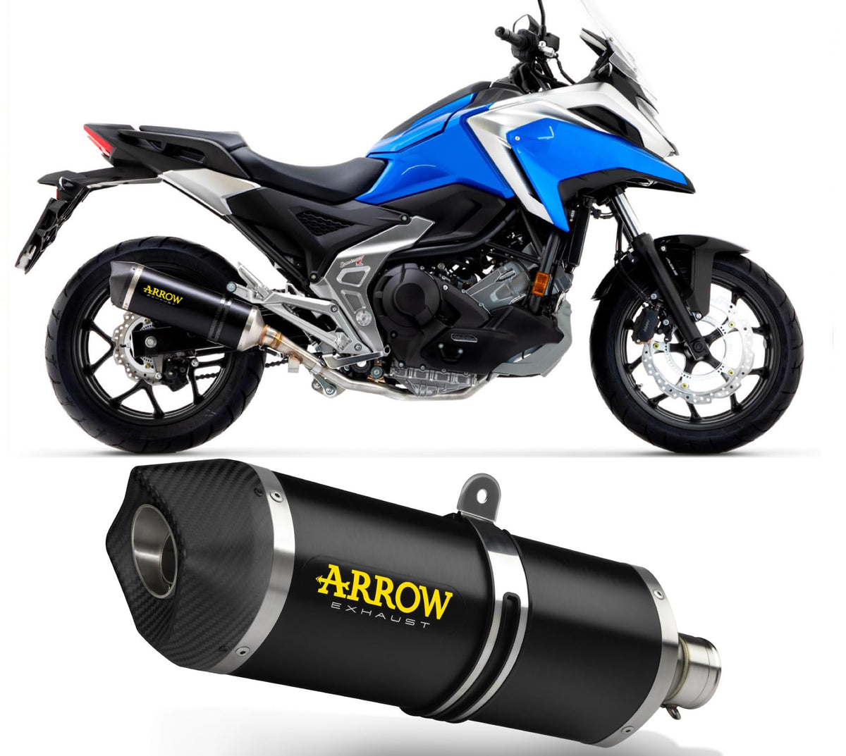 Arrow Honda NC750 X Slip-On Exhaust 2021-2024 – Race-Tech Black Aluminium