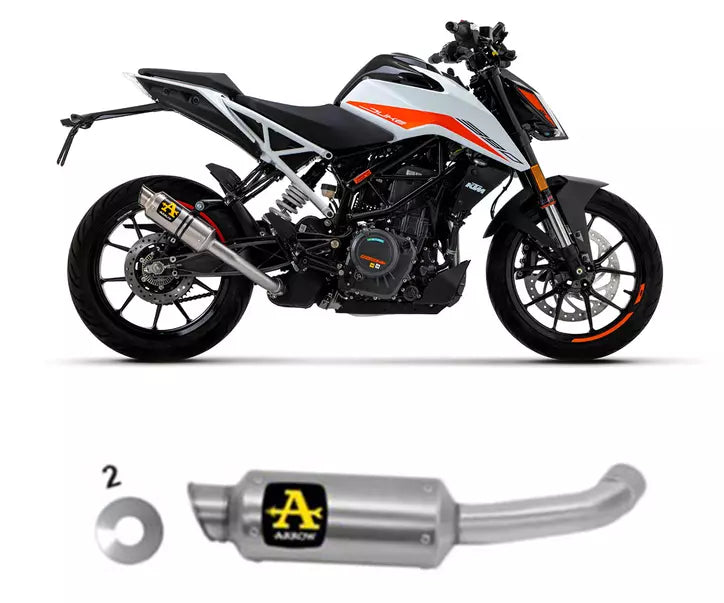 Arrow KTM Duke 125 Titanium SILENCERS Slip-On Exhaust 2021-2023 – GP2 Titanium