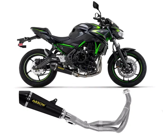 Arrow X-kone Black Nichrom Full System Exhaust for Kawasaki Ninja 650 / Z650 2021-2023 - ARROW EXHAUSTS