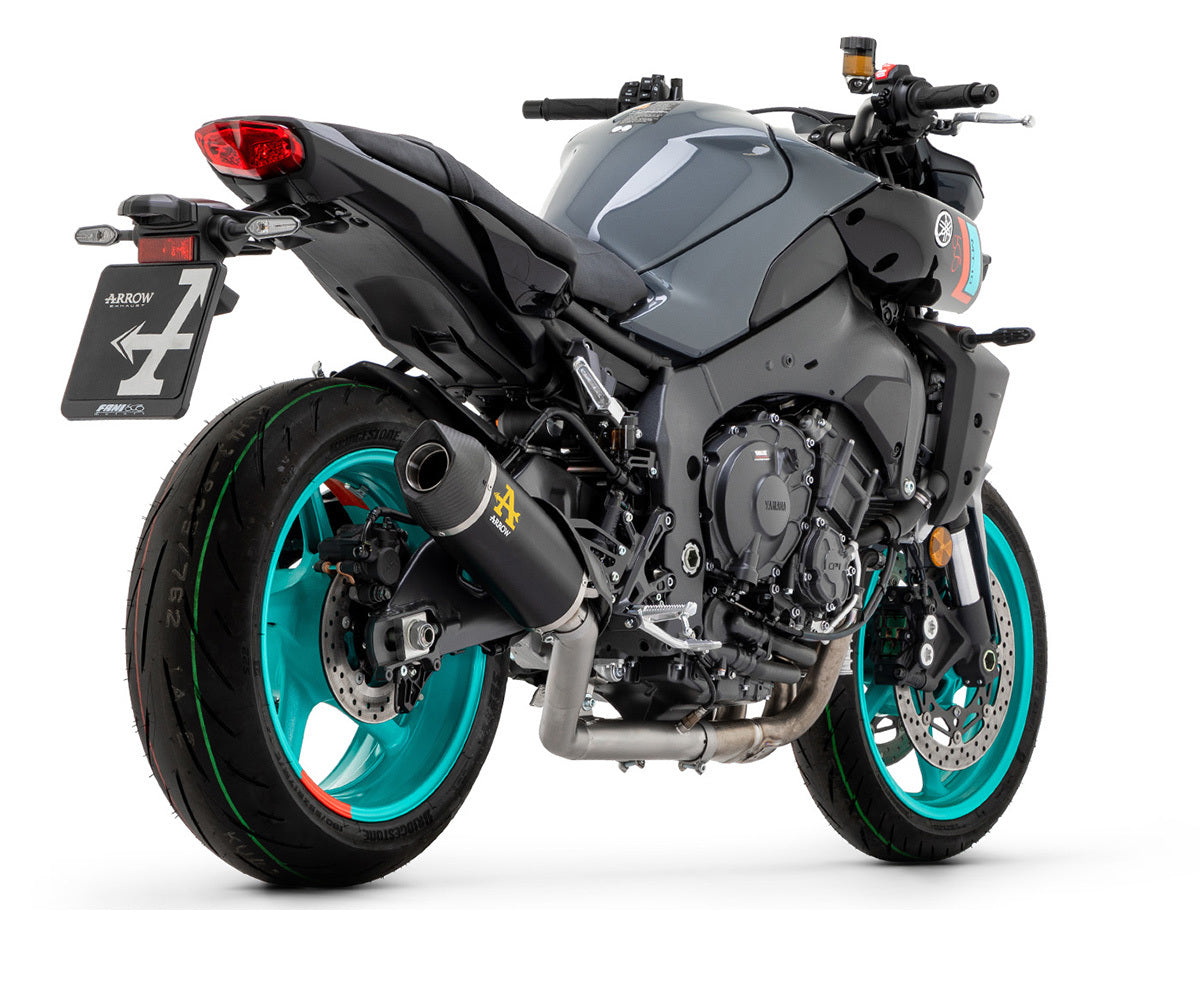 Yamaha Mt-10 2022-2023 Exhaust Muffler Arrow Indyrace Aluminium Dark+link Pipe Titanium - 71946AKN71773MI - ARROW EXHAUSTS