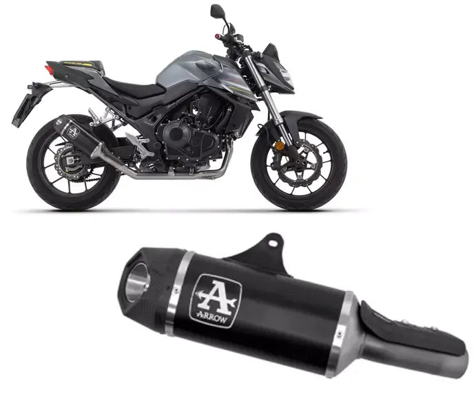 Arrow Indy Race in Dark E5 Aluminium Exhaust Muffler for Honda Cb 750 Hornet 2023-2024 - ARROW EXHAUSTS