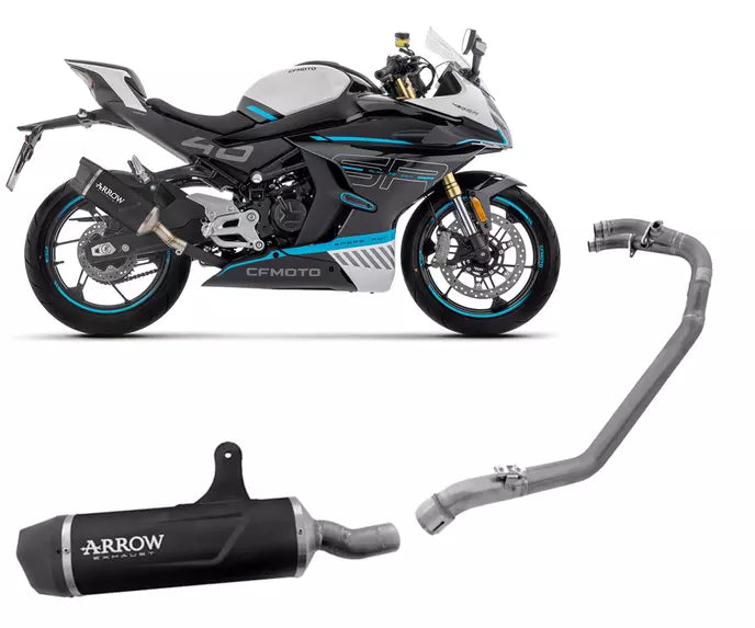 Arrow CFMOTO 450NX / 450SR Full System Exhaust 2023-2024 – Indy Race EVO Black Aluminium