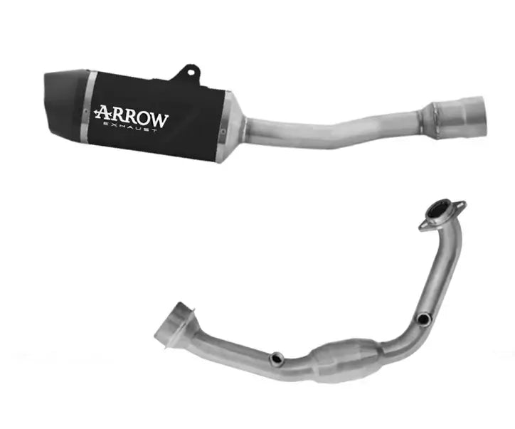 Arrow Indy Race EVO Dark Aluminium Full System Exhaust for KTM 125 Duke 2024 - ARROW EXHAUSTS