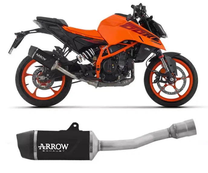 Arrow Indy Race EVO Dark Aluminium Exhaust Muffler for KTM Duke 125 2024 - ARROW EXHAUSTS