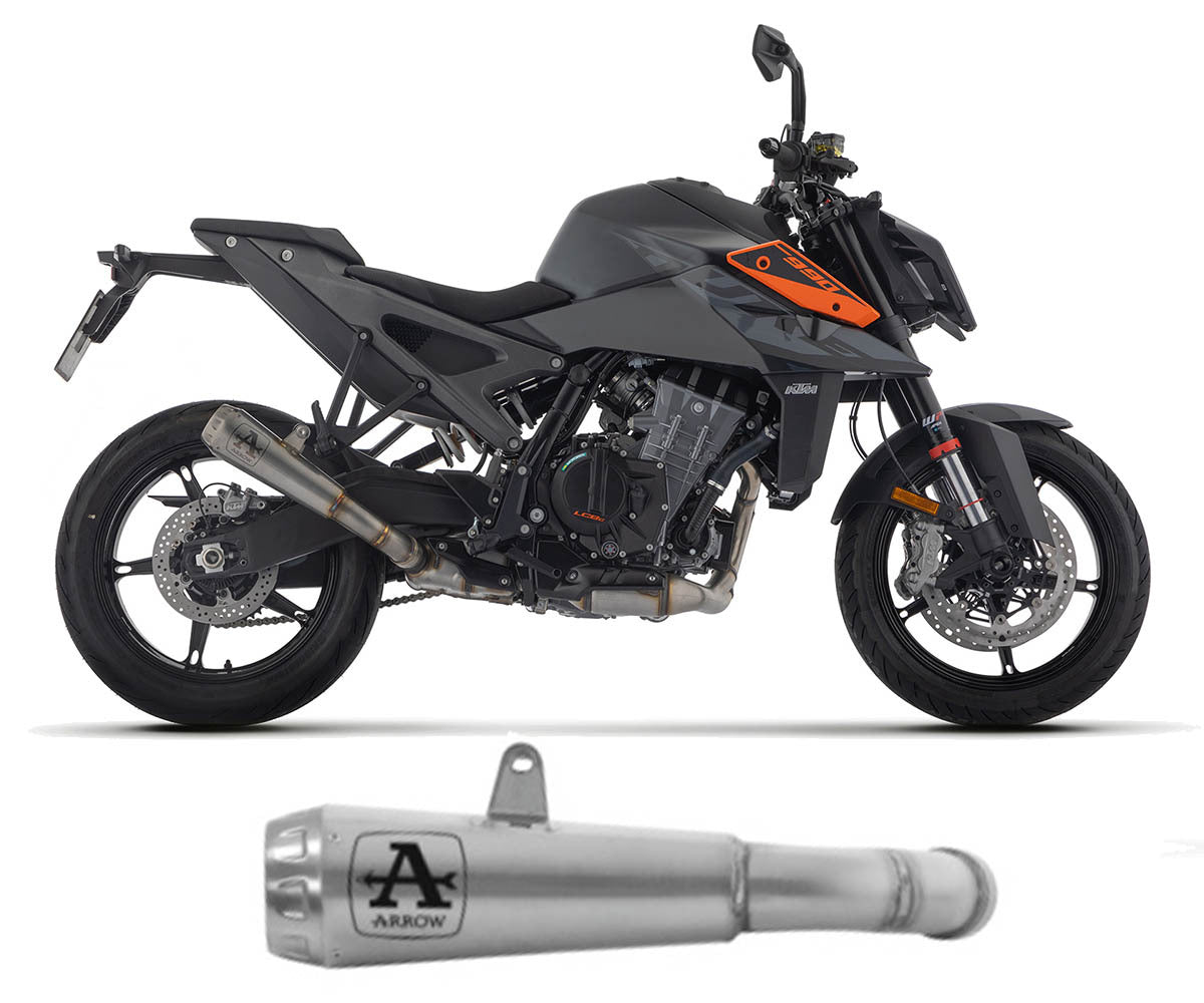 KTM Duke 990 2024 Arrow Pro-race Nichrom Exhaust Muffler With Steel End Cap For - 71973PRI - ARROW EXHAUSTS