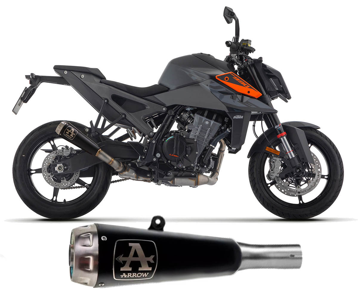 KTM Duke 990 2024 Arrow Pro-race Nichrom "dark" Exhaust Muffler With Steel End Cap - 71973PRN - ARROW EXHAUSTS