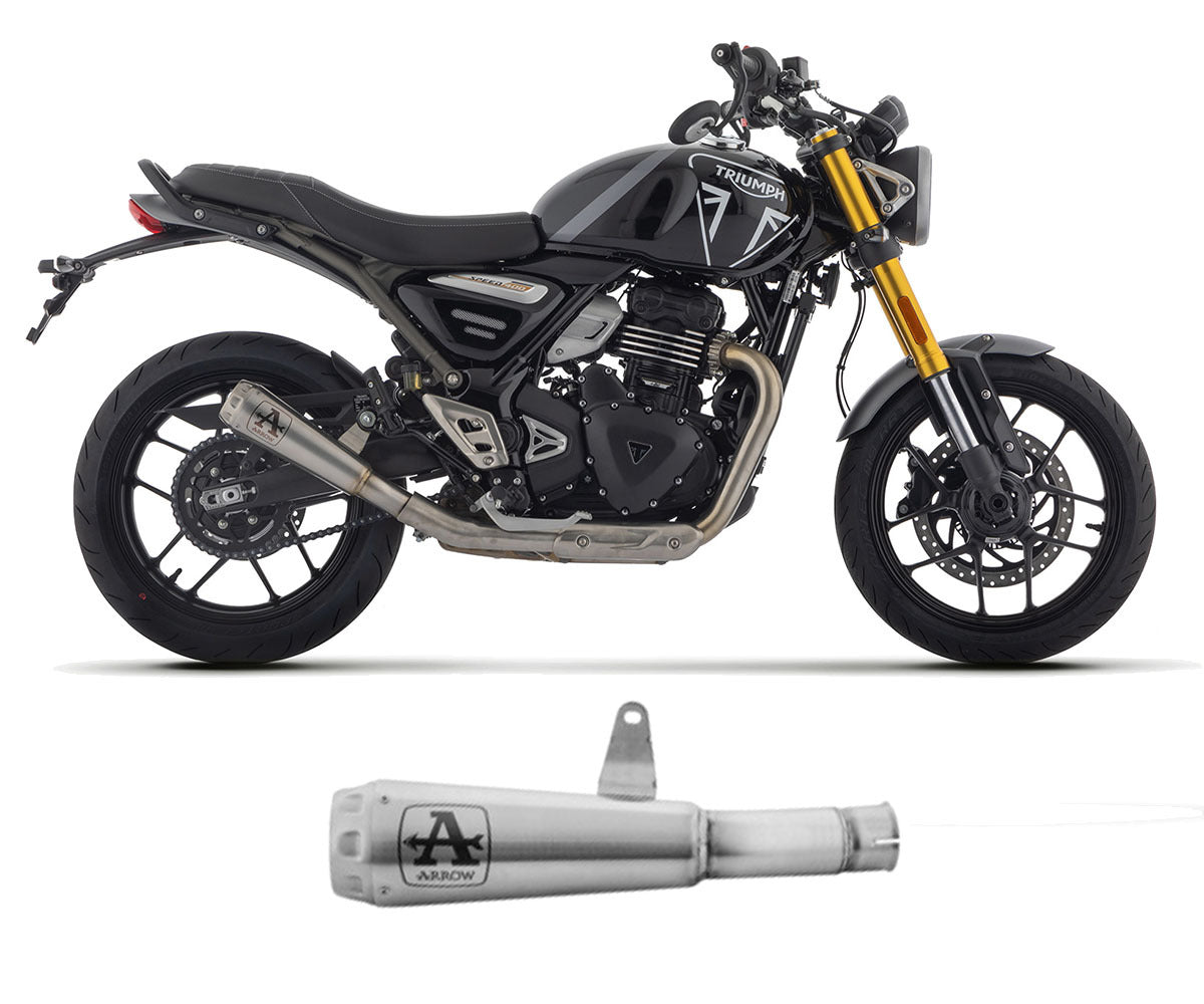 Triumph Speed 400 2024 Exhaust Muffler Arrow Pro Race Nichrom Cap Steel - 71974PRI - ARROW EXHAUSTS