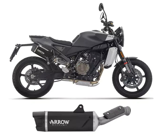 Arrow Indy Race EVO Dark Aluminium Exhaust Muffler for Husqvarna Svartpilen 801 2024-2026 - ARROW EXHAUSTS