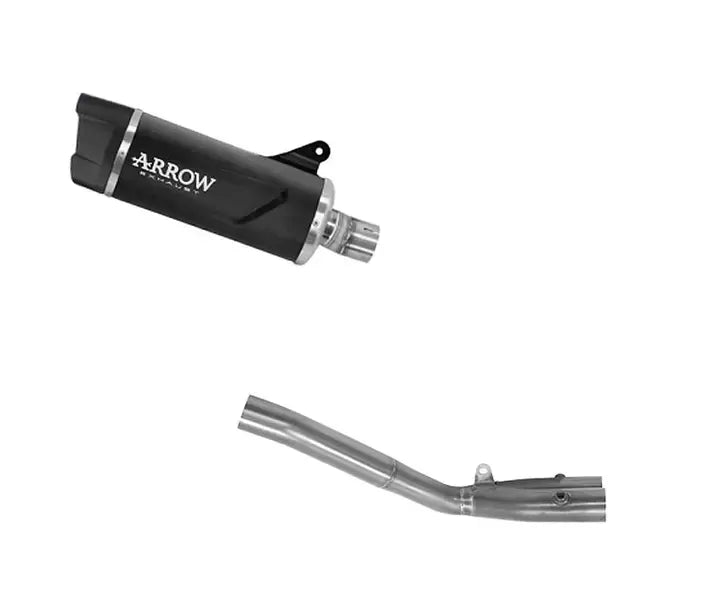Arrow Dark Aluminium Exhaust Muffler Indy Race EVO + Titanium Central Link Pipe for Yamaha MT-10 2022-2024 - ARROW EXHAUSTS