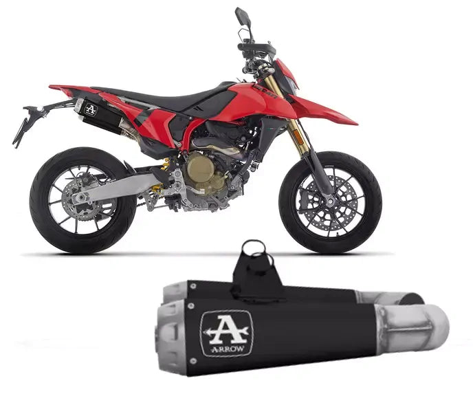 Arrow Pair of Exhaust Mufflers Arrow Pro-race Nichrom Dark for Ducati Hypermotard 698 Mono / RVE 2024 - ARROW EXHAUSTS