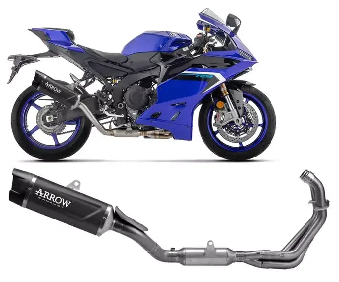Arrow Full System Exhaust Homologated Arrow Indy Race EVO Dark Aluminium with Carbon End Cap for Yamaha YZF R9 2025-2026 - ARROW EXHAUSTS