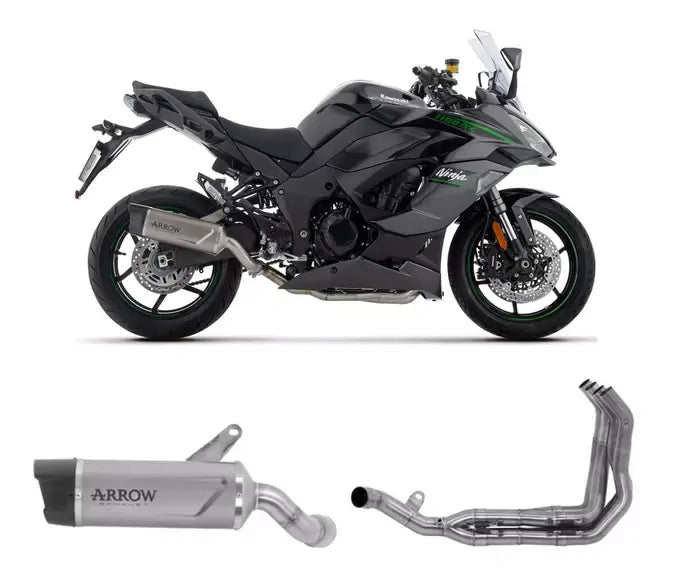 Arrow Indy-Race Titanium / Stainless Steel Exhaust Headers / Carbon End Cap Full System Exhaust for Kawasaki Ninja 1100 SX 2025-2026 - ARROW EXHAUSTS