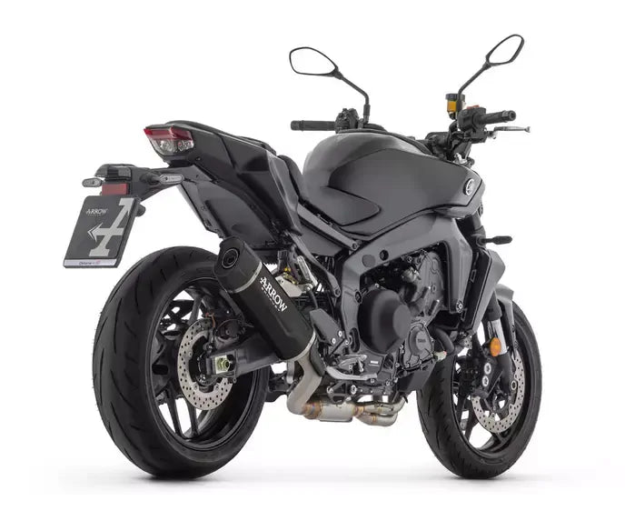 Arrow Approved Full System Exhaust Arrow Indy Race EVO Dark Aluminium Carbon End Cap for Yamaha MT-09 / SP 2024-2026 - ARROW EXHAUSTS