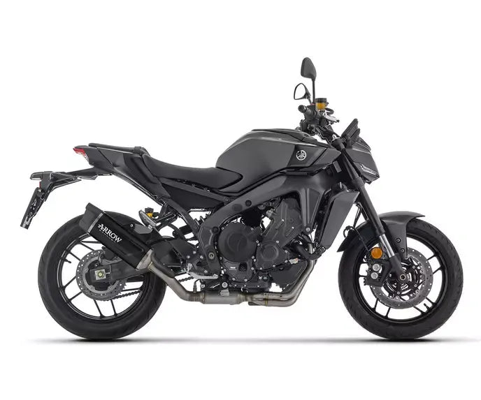 Arrow Approved Full System Exhaust Arrow Indy Race EVO Dark Aluminium Carbon End Cap for Yamaha MT-09 / SP 2024-2026 - ARROW EXHAUSTS