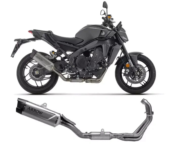 Arrow Approved Full System Exhaust Arrow Indy Race EVO Titanium Carbon End Cap for Yamaha MT-09 / SP 2024-2026 - ARROW EXHAUSTS