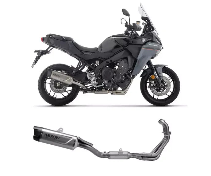 Arrow Indy-Race EVO Titanium / Stainless Steel Exhaust Headers / Carbon End Cap Full System Exhaust for Yamaha Tracer 9 2025-2026 - ARROW EXHAUSTS