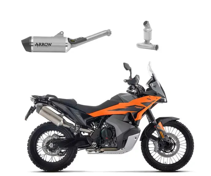 Arrow Race-Tech Aluminium Carbon End Cap Full System Exhaust for KTM 790 Adventure 2024 - ARROW EXHAUSTS