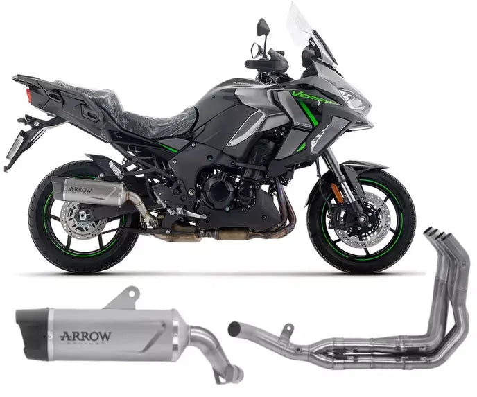 Arrow Indy-Race EVO Titanium Carbon End Cap Full System Exhaust for Kawasaki Versys 1100 2025-2026 - ARROW EXHAUSTS
