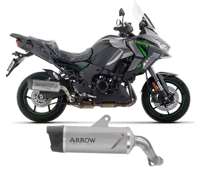 Arrow Indy-Race EVO Titanium Carbon End Cap Exhaust Muffler for Kawasaki Versys 1100 2025-2026 - ARROW EXHAUSTS