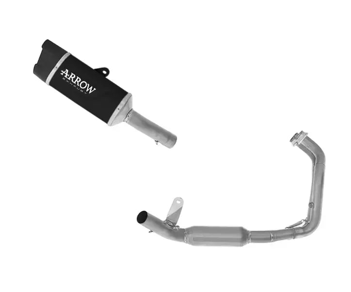 Arrow Dark Aluminium-Carby End Cap Full System Exhaust Indy Race EVO + Exhaust Headers for Yamaha MT-07 2025-2026 - ARROW EXHAUSTS