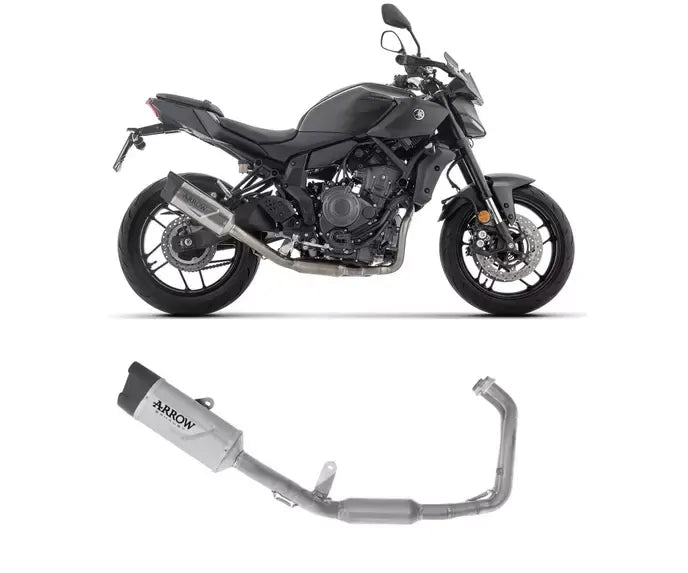 Arrow Indy-Race EVO Titanium / Stainless Steel Exhaust Headers / Carbon End Cap Full System Exhaust for Yamaha MT-07 2025-2026 - ARROW EXHAUSTS