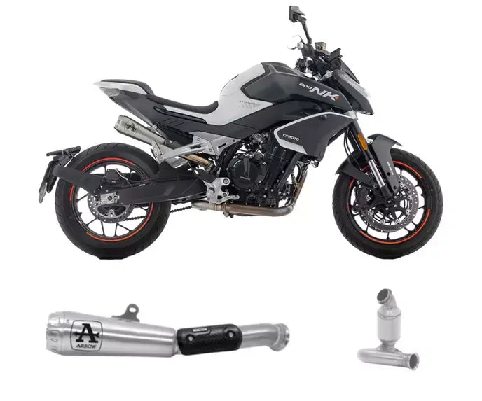 Arrow Exhaust Terminal + Link Pipe Arrow PRO-RACE Nichrom for CFMoto 800 Nk 2023-2026 - ARROW EXHAUSTS