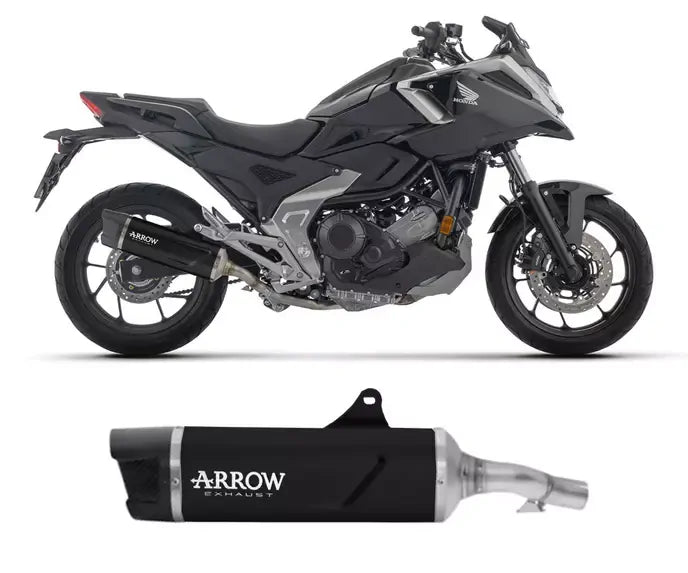 Arrow Indy Race EVO Aluminium Dark + Carbon End Cap Exhaust Muffler for Honda Nc 750 X 2025-2026 - ARROW EXHAUSTS