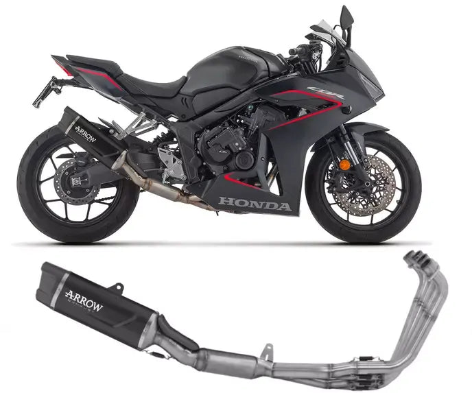 Arrow Approved Dark Aluminium Full System Exhaust Indy Race EVO for Honda Cb / CBR 650 R 2024-2026 - ARROW EXHAUSTS
