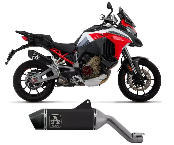 Arrow Dark Titanium Exhaust Muffler Veloce for Ducati Multistrada V4 1100 2021-2024 - ARROW EXHAUSTS