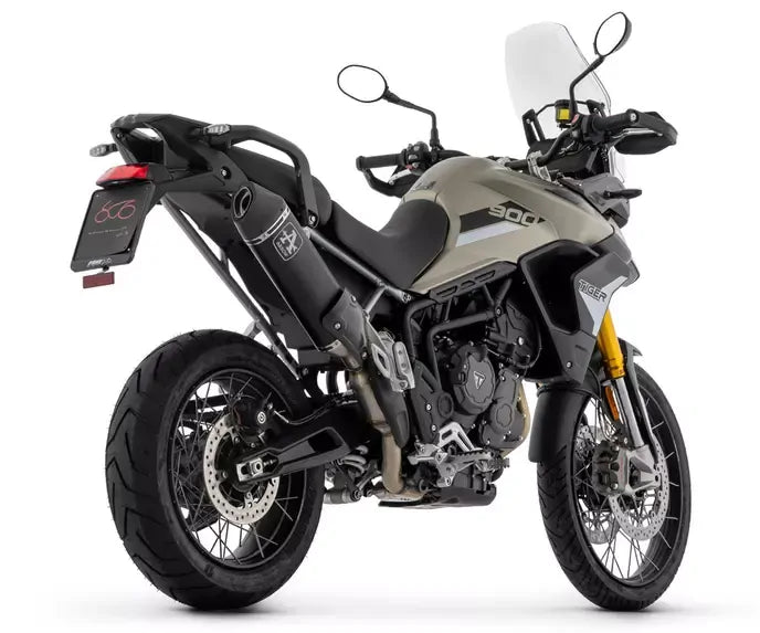 Arrow Dark Aluminium Exhaust Muffler Veloce for Triumph Tiger 850 2020-2024 - ARROW EXHAUSTS